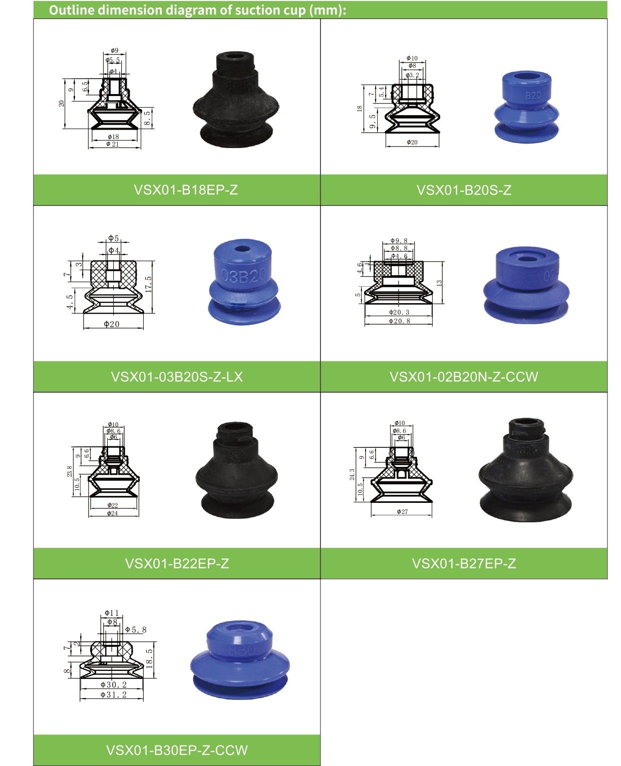 Сильфонные присоски